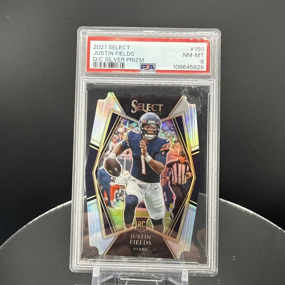 2021 Panini Select Justin Fields Premier Level RC #150 PSA 8 Chicago Bears